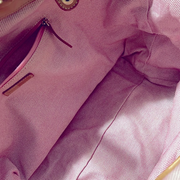 🦆 DOONEY & BOURKE YELLOW FLORAL DAHLIA VARIABILIS SHOPPER TOTE CANVAS LEATHER - Picture 8 of 10